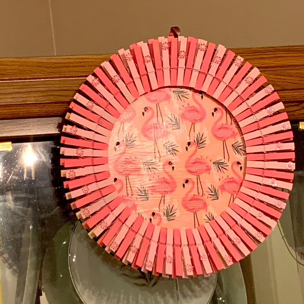 Door/ Wall Pink Flamingo Wreath